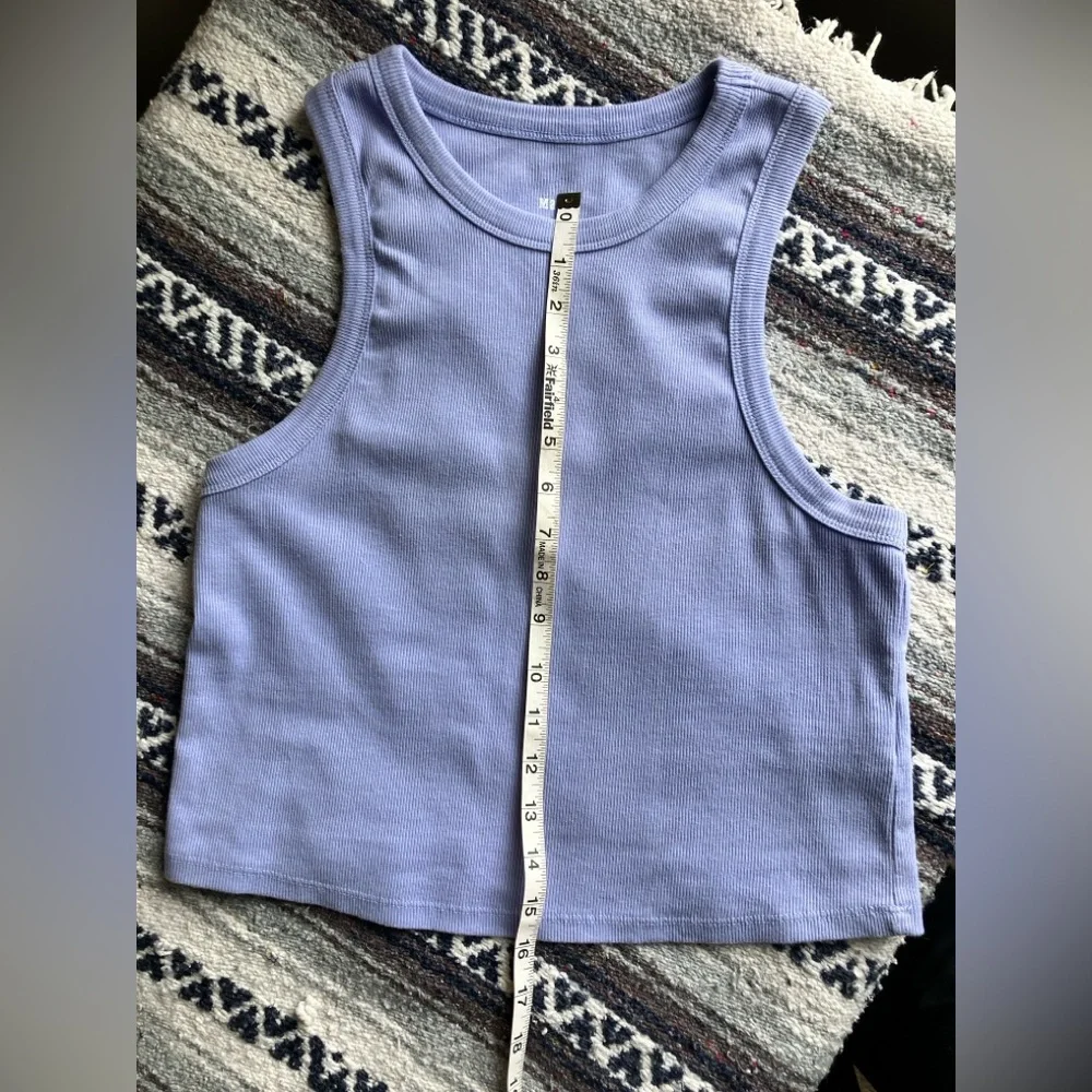 Anthropologie Maeve Crop Tank in Periwinkle Blue | Size L - Picture 2 of 4